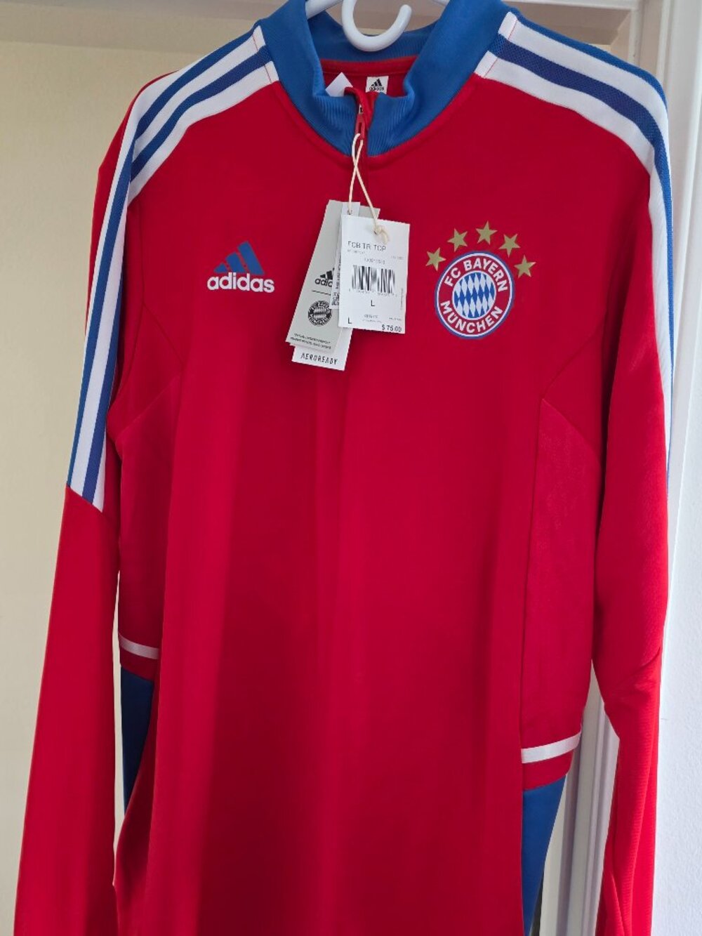 Adidas Large Blue and Red soccer track set.